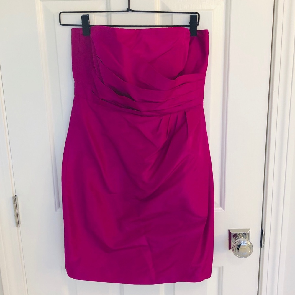 J Crew Selma Dress in silk taffeta, strapless